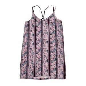 NWT Pink Rose Pink Spaghetti Strap Floral Dress Size Large Women's